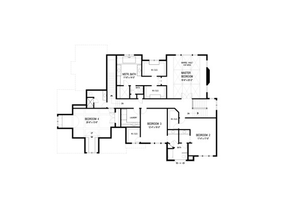 Upper Level Floorplan image of Big Stone Ridge House Plan